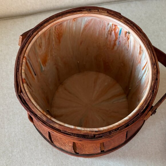 Vintage Peterboro Basket Co.Wooden Lidded Bucket Barrel - Picture 9 of 12